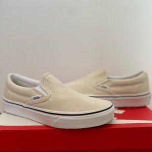Birch/True White Slip On Vans (tan)